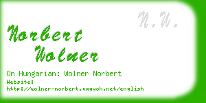 norbert wolner business card